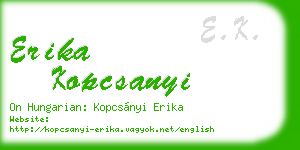 erika kopcsanyi business card