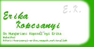 erika kopcsanyi business card